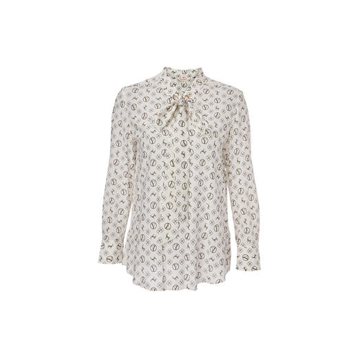 YINER音儿2022春季新款印花系带领衬衫8c32170190 商品图4