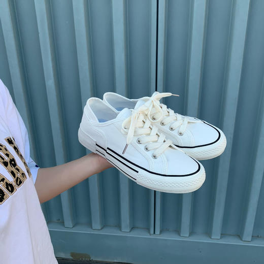 早春新品【日系百搭 复古帆布鞋】INS杏色休闲百搭 复古帆布鞋 商品图2