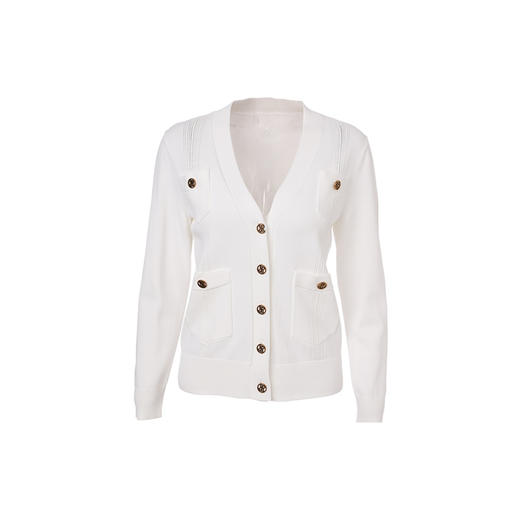 YINER音儿2022春季新款金属钮扣V领针织开衫外套8c32106330 商品图4