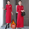 加绒保暖连帽卫衣连衣裙2022春新款修身显瘦长袖淑女气质减龄长裙 AHM-atfs8032 商品缩略图1