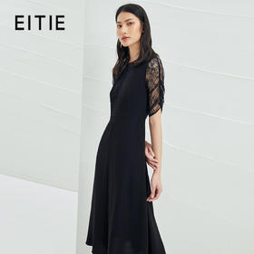 EITIE爱特爱女装夏季新款优雅蕾丝拼接连衣裙女6507240