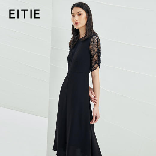 EITIE爱特爱女装夏季新款优雅蕾丝拼接连衣裙女6507240 商品图0