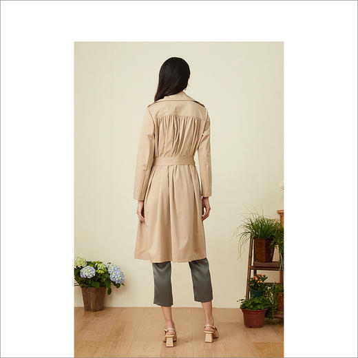 YINER音儿2022春季新款中长款小纽扣西装领风衣8c32107080 商品图1