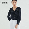 EITIE爱特爱春季新款时尚气质通勤直筒显瘦复古翻领波点衬衫A2209909 商品缩略图0