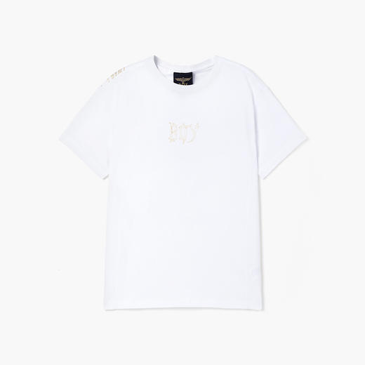 BOYLONDON短袖T恤男女同款22春夏新品烫金印花街头风上衣B221NO100101 商品图3