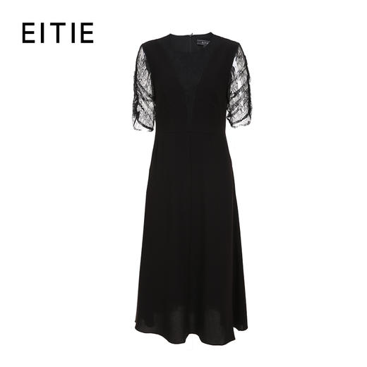 EITIE爱特爱女装夏季新款优雅蕾丝拼接连衣裙女6507240 商品图5