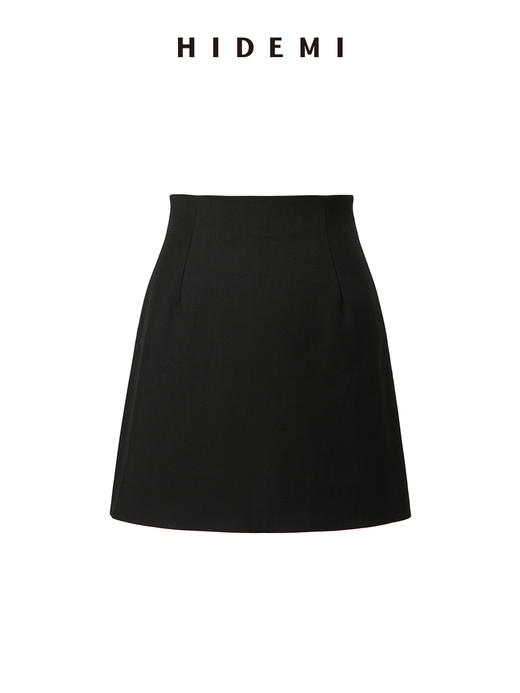 HIDEMI 到店必入A字型设计感简约户外显瘦修身气质半身短裙 黑色/卡其色/薰衣草紫/奶油白/马尔斯绿/摩卡棕 商品图10