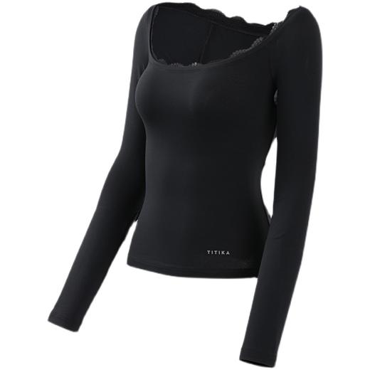 TITIKAACTIVE运动瑜伽休闲长袖T恤春秋季纯色修身套头衫1DT20976 商品图4