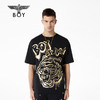 BOYLONDON贺岁系列男女同款22春夏新品黑金虎头印花短袖T恤B221NO101302 商品缩略图0