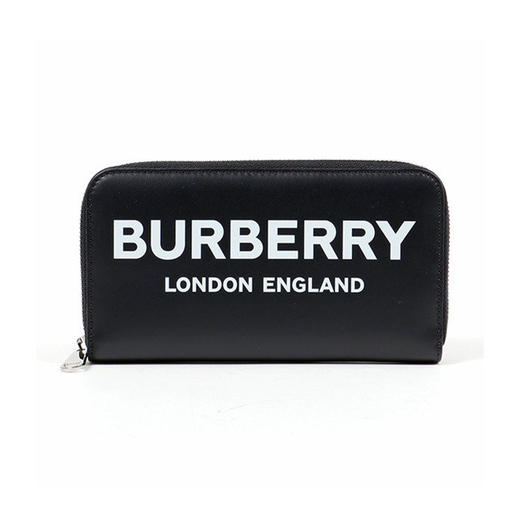 【二】BURBERRY 巴宝莉 男士字母徽标印花皮革拉链钱包票夹 黑色 8009211 A1189 商品图0