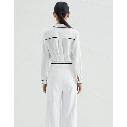 EITIE爱特爱春季新款时尚百搭显瘦撞色上衣气质通勤衬衫A2209907 商品图4