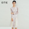 EITIE爱特爱春季新款气质优雅通勤圆领显瘦蕾丝钩花a字连衣裙A2207937 商品缩略图0