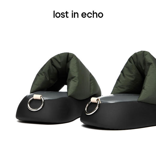 lost in echo 2022春季新款 填充感金属环收纳沙发拖鞋男款 商品图3