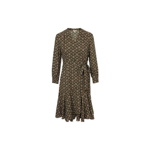 YINER音儿2022春季新款时尚印花蝴蝶飘带V领连衣裙8c32105220 商品图4