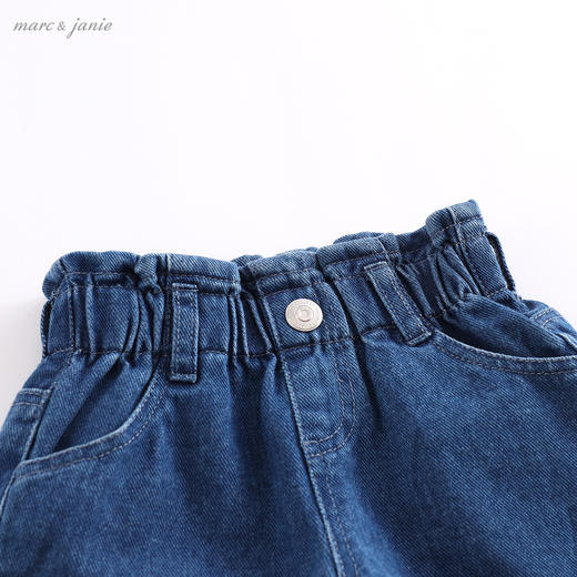 马克珍妮夏装女童木耳边腰头牛仔短裤220782 商品图3