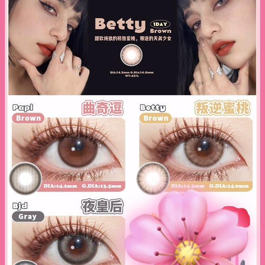 Cococon日抛美瞳曲奇逗/夜皇后/罗马z烛光/棕灰粉 商品图0