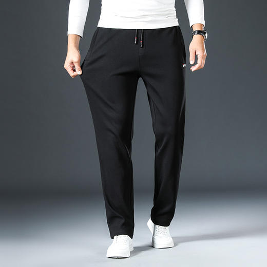 一口价【新款DZP】大依优型大码男装直筒运动裤运动休闲长裤加肥加大弹力舒适 商品图1