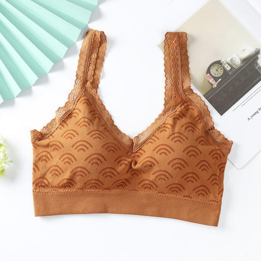 上海旗袍厂GY-6610#新款无缝无钢圈美背裹胸文胸内衣女高弹蚕丝蛋白女士蕾丝抹胸 商品图7