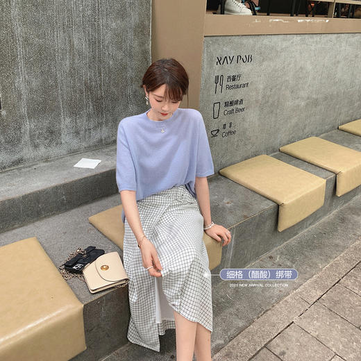 【金蘑菇菇 vintage mood格裙系列】伞裙/直筒裙 复古格子半身裙 商品图0