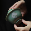忘言造物月边影茶碗绿地粉彩水仙花开窗描金陶瓷盖碗手绘 容量120ml 口径8.8cm 高7.8cm 商品缩略图0