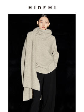 HIDEMI 耗牛毛系列燕麦米厚款立领毛衣