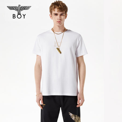 BOYLONDON短袖T恤男女同款22春夏新品烫金印花街头风上衣B221NO100101 商品图0