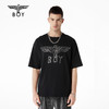 BOYLONDON短袖T恤情侣款22春夏新品潮酷烫钻LOGO印花上衣B221NO101902 商品缩略图0