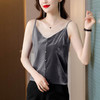 KQL-A83N8133新款时尚气质百搭细肩带双V领丝绒吊带背心 商品缩略图3