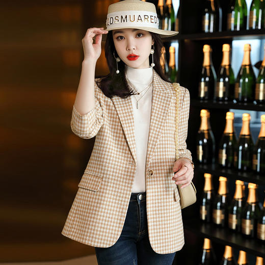 2022春季新款小西装外套女修身气质短款小个子毛呢西服外套  YX-A6129 商品图0