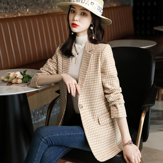 2022春季新款小西装外套女修身气质短款小个子毛呢西服外套  YX-A6129 商品图4