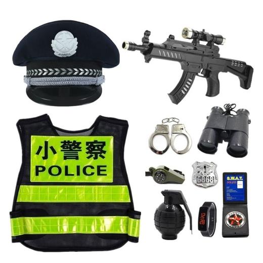 儿童小警察玩具套装大盖帽小警察帽子吃鸡过家家玩具帽玩具枪男孩 商品图0