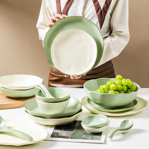 碗碟盘套装家用轻奢现代北欧陶瓷餐具高颜值整套创意碗盘碗筷 商品图3