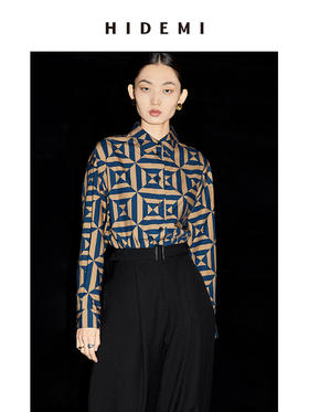 HIDEMI几何设计感印花简约衬衫