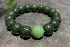 【御珠宫坊】和田玉黑青手串