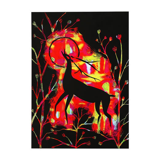 爱涂图 刮画纸炫彩儿童彩色有图案小学生幼儿园8开单色a4刮刮画涂鸦画画套装刮花变色美术挂画纸竹笔手工16k 商品图4