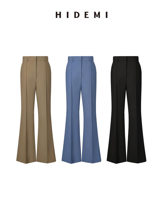 HIDEMI简约设计感微喇九分裤 商品图0