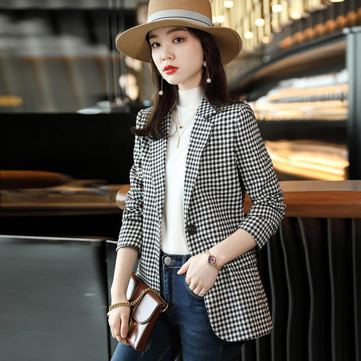 2022春季新款小西装外套女修身气质短款小个子毛呢西服外套  YX-A6129 商品图3