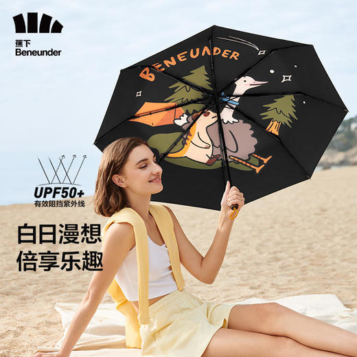 【22年新品】蕉下国潮鸵马斯太阳伞女小巧双层黑胶隔热防晒UPF50+晴雨两用伞 商品图3