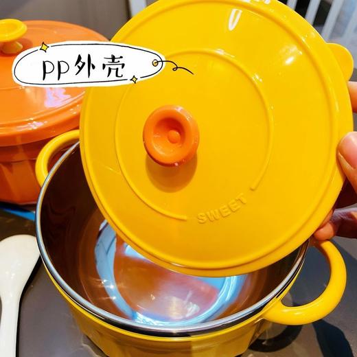 不锈钢带盖泡面碗学生宿舍保温饭盒可爱便携防汤男女上班族便当盒 商品图5