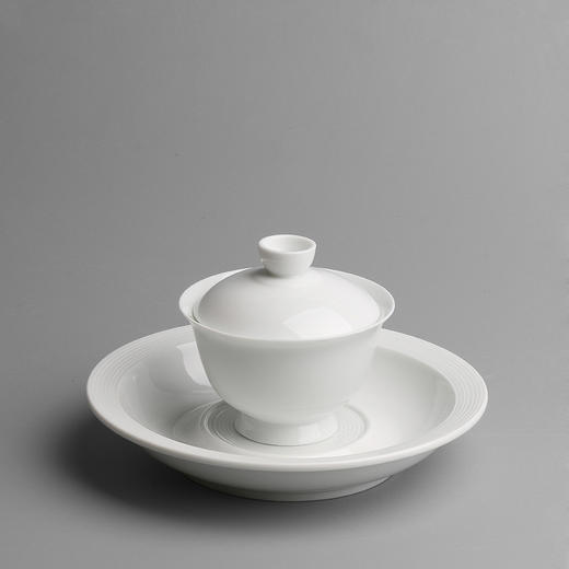 清宫盖碗白瓷二才盖碗 单个大号敬泡茶杯景德镇手绘青花功夫茶具茶碗壶承 商品图2
