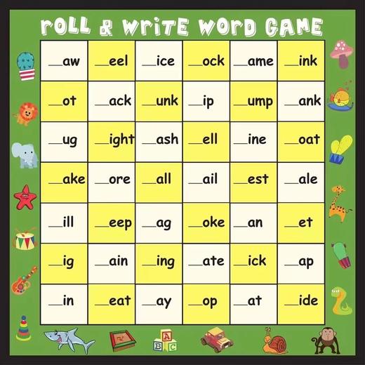 Roll&Write Word Game 英语词根发音组合教具盒Phonics练习 商品图2