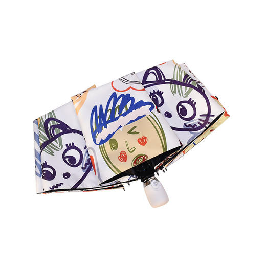 ins软萌治愈系自动雨伞晴雨两用女创意涂鸦遮阳伞防紫外线太阳伞 商品图4