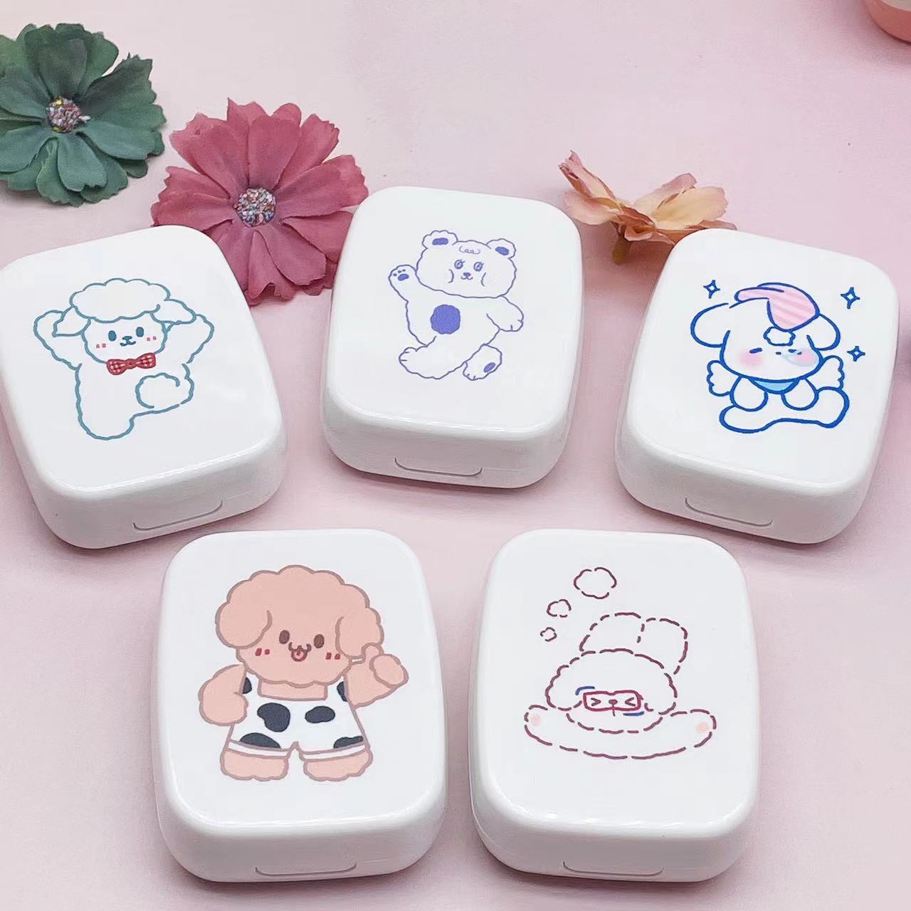 卡通近视隐形眼镜盒美瞳双联盒护理盒批发032