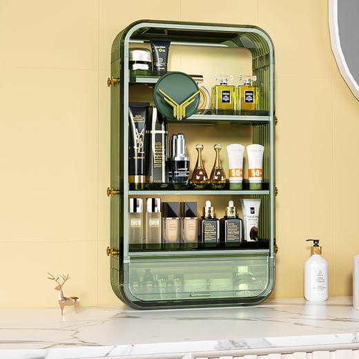 免打孔多层卫生间置物架洗手间洗漱台壁挂式化妆品架子手办收纳架 商品图1
