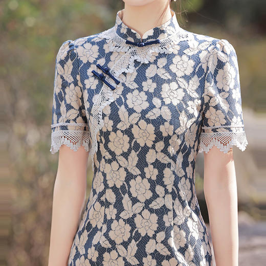 绣花改良少女年轻款旗袍，时尚礼服锦棉旗袍BS-2608 商品图5