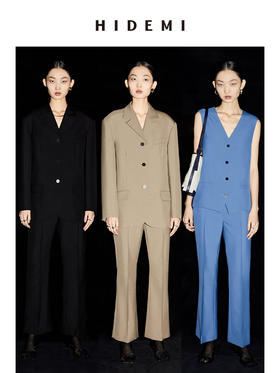 HIDEMI简约设计感西装四件套/西装/马甲/半裙/九分裤