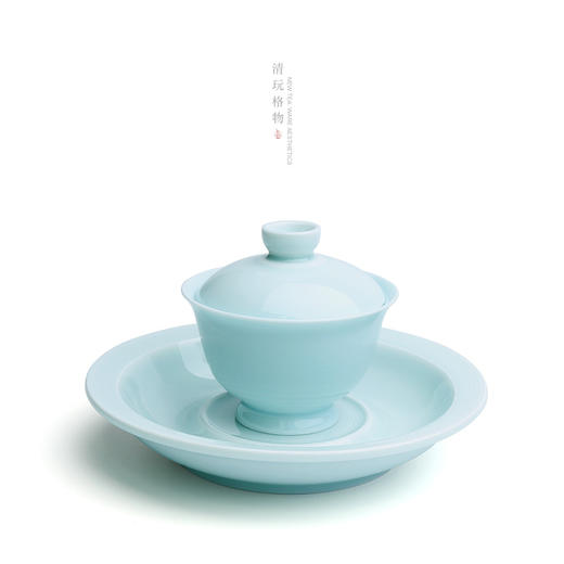 清宫盖碗白瓷二才盖碗 单个大号敬泡茶杯景德镇手绘青花功夫茶具茶碗壶承 商品图4