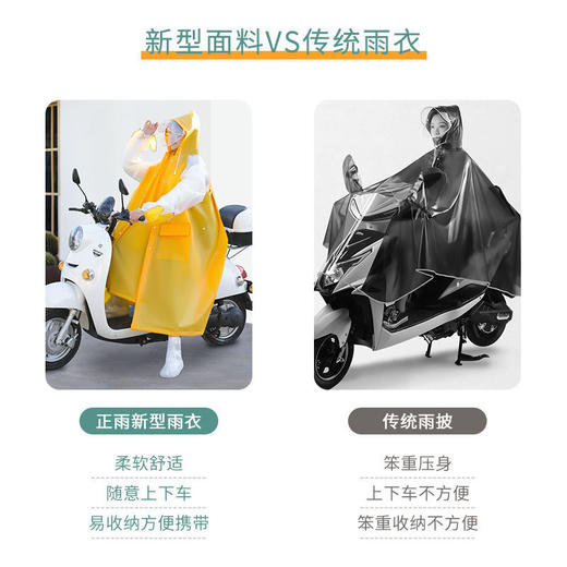 【48小时发货】雨衣女长款全身时尚雨衣电瓶车加厚雨披电动车自行车单人儿童雨衣 商品图3