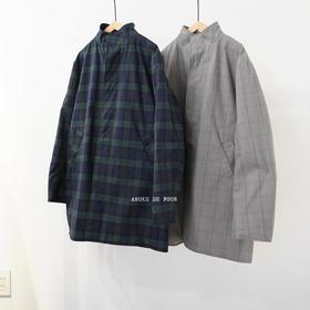 ORDINARY FITS 灰/蓝绿格纹外套