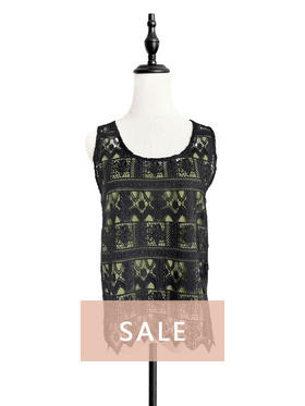 TYNVIE 两件套透视蕾丝背心 - 黑色